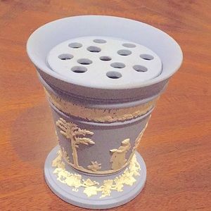 WEDGEWOOD Blue Jasperware Vase with Insert